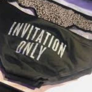 VICTORIA SECRET Black "Invitation Only" Bikini panties Sz Large
